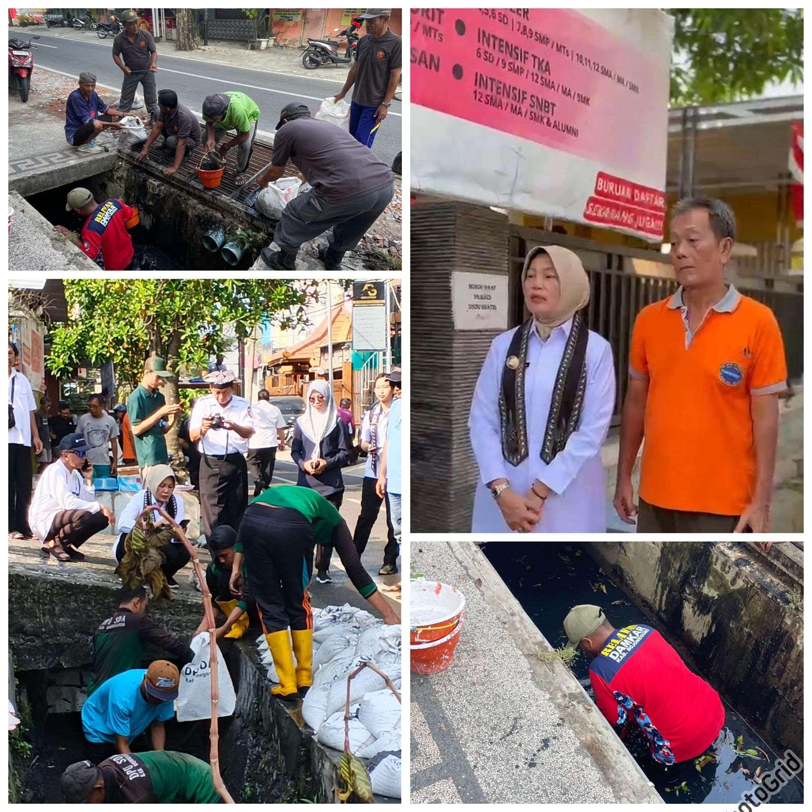 Gotong Royong Lintas Sektor, Nurul Azizah Pantau Kerja Bakti Massal di Jalan Hasanuddin Kauman