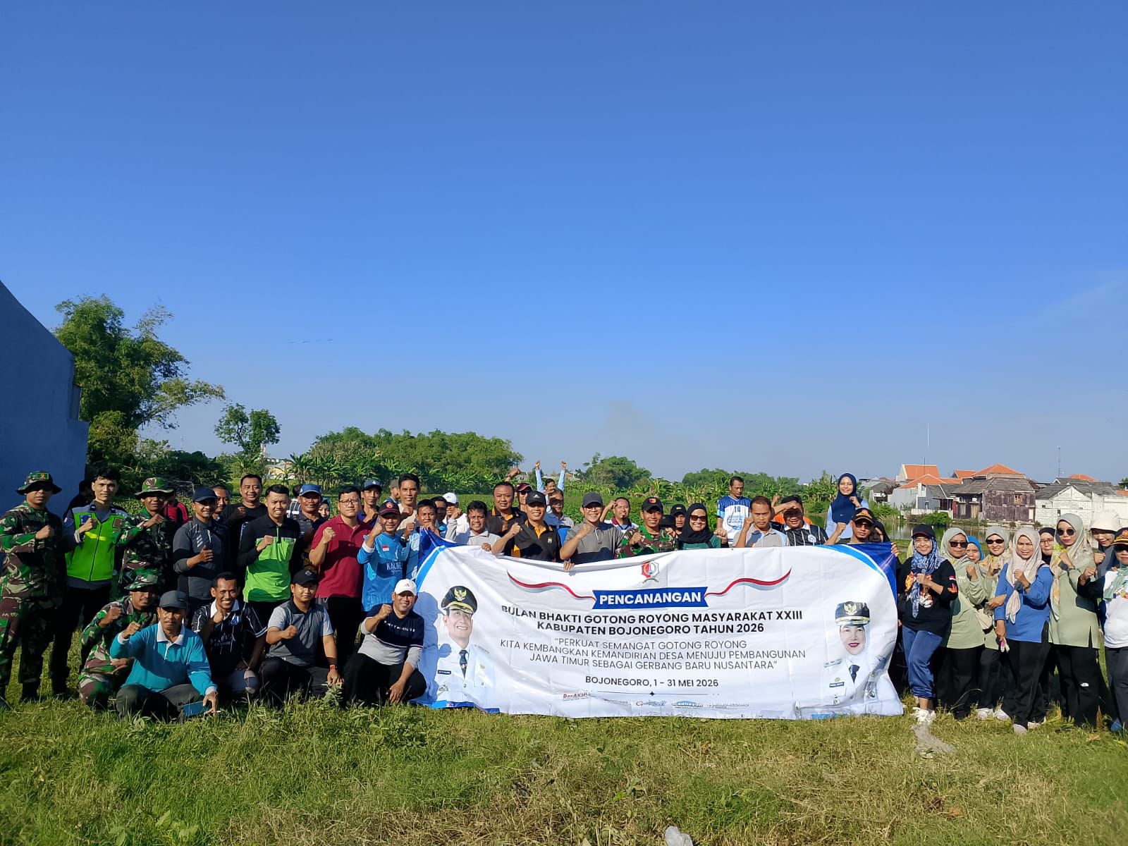 Sukseskan BBGRM XXIII, Kecamatan Bojonegoro Giatkan Gotong Royong Bersih-Bersih Lingkungan