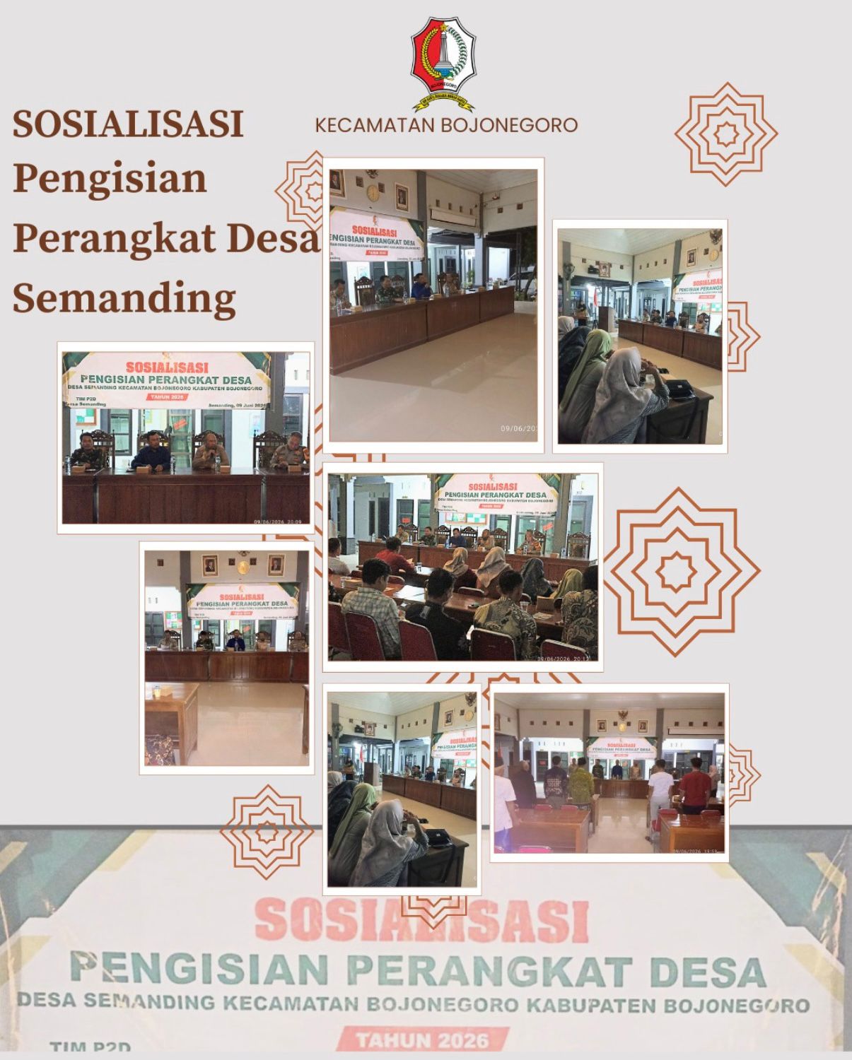 Guna Jaring Aparatur Kompeten, Kecamatan Bojonegoro Kawal Sosialisasi Perangkat Desa Semanding