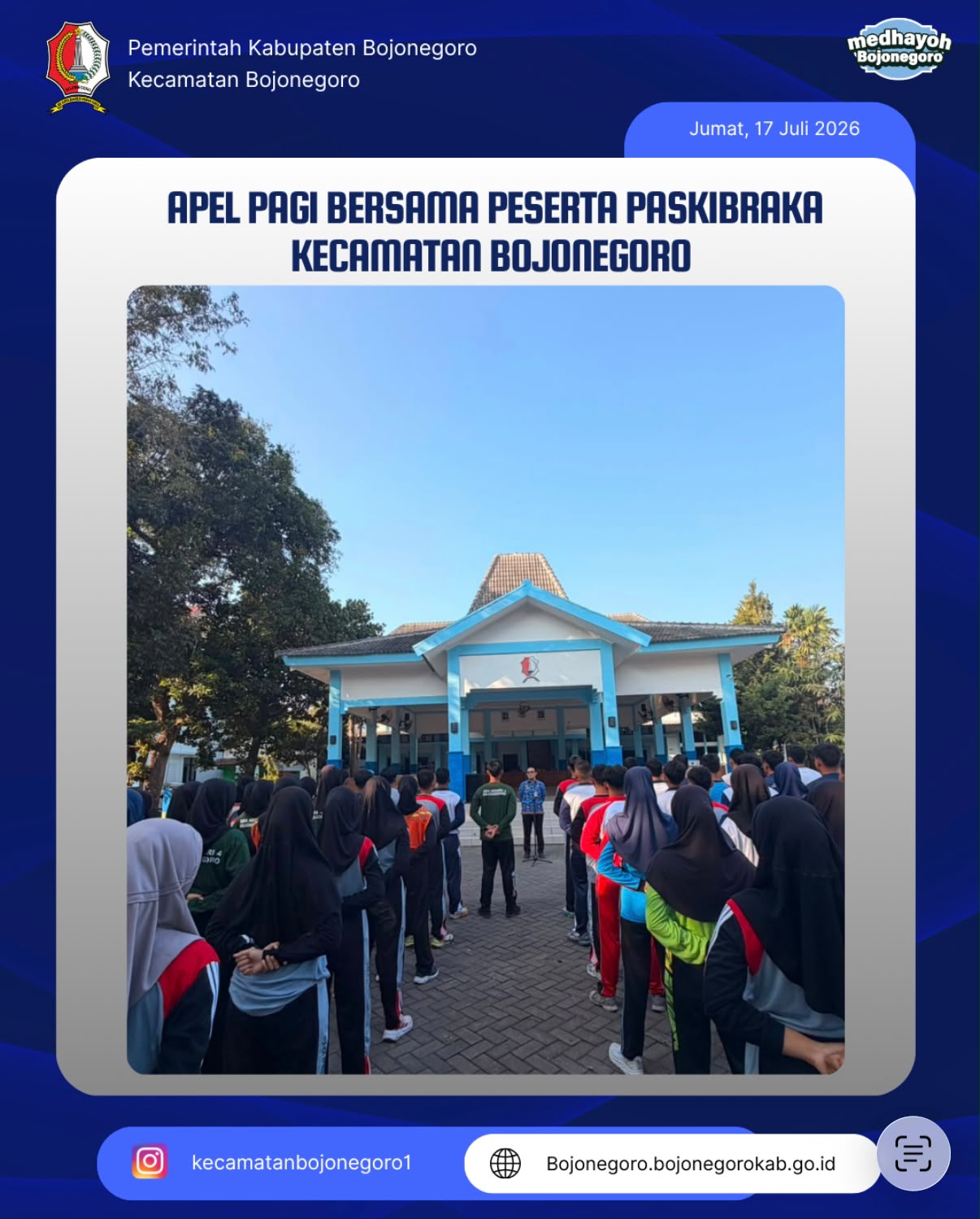 Sinergi Kecamatan, TNI, dan Polri: Camat Bojonegoro Pimpin Apel Pagi Bersama Calon Paskibraka