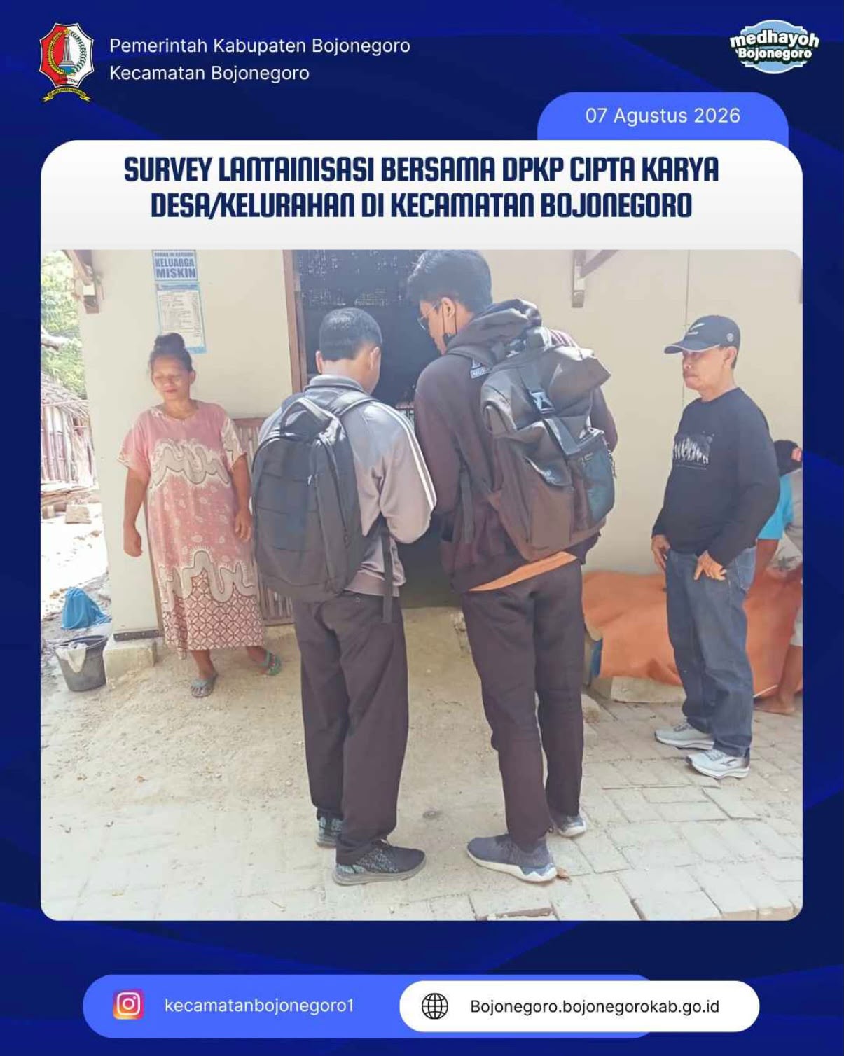 Sinergi Kecamatan Bojonegoro dan DPKP Cipta Karya Gelar Survey Lantainisasi di Desa dan Kelurahan