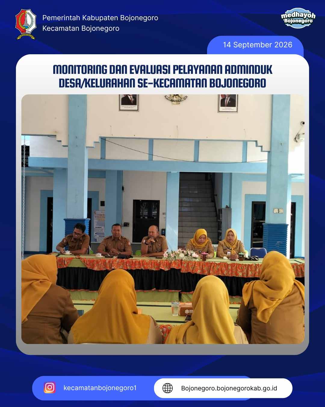 Tingkatkan Kualitas Layanan Publik, Kecamatan Bojonegoro Gelar Monev Adminduk Bersama Disdukcapil