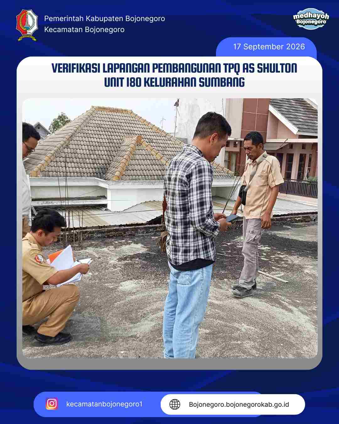 Verifikasi Lapangan Pembangunan TPQ As Shulton Unit 180 Kelurahan Sumbang