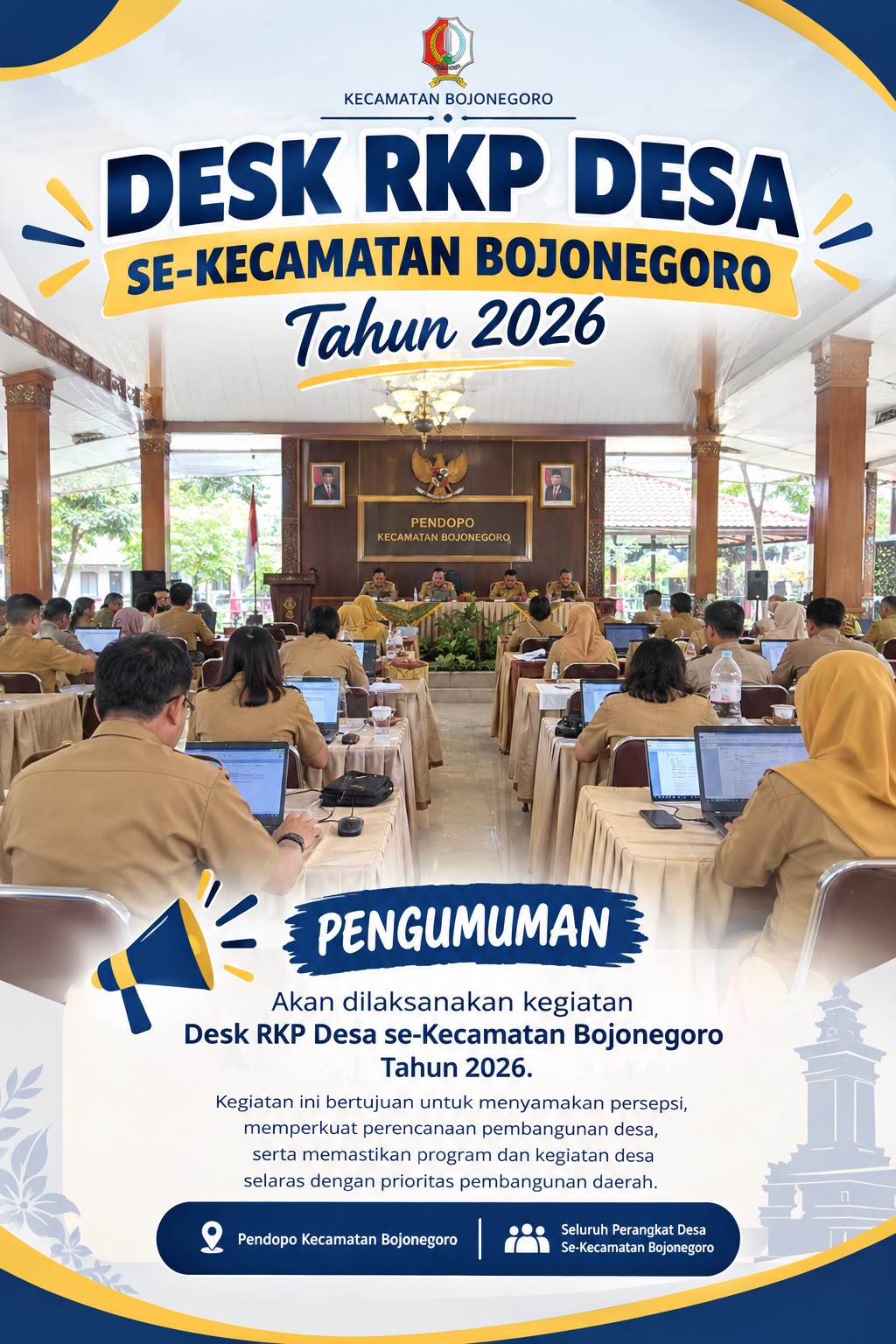 Desk RKP Desa se-Kecamatan Bojonegoro Tahun 2026 Akan Digelar