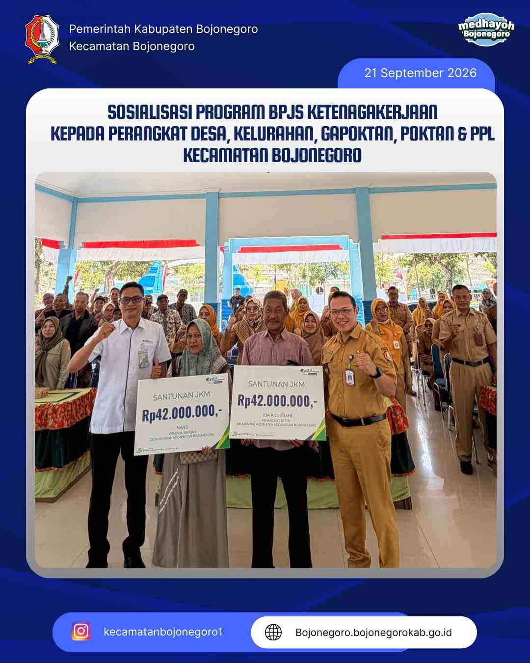 Perkuat Perlindungan Pekerja, Kecamatan Bojonegoro Gelar Sosialisasi BPJS Ketenagakerjaan