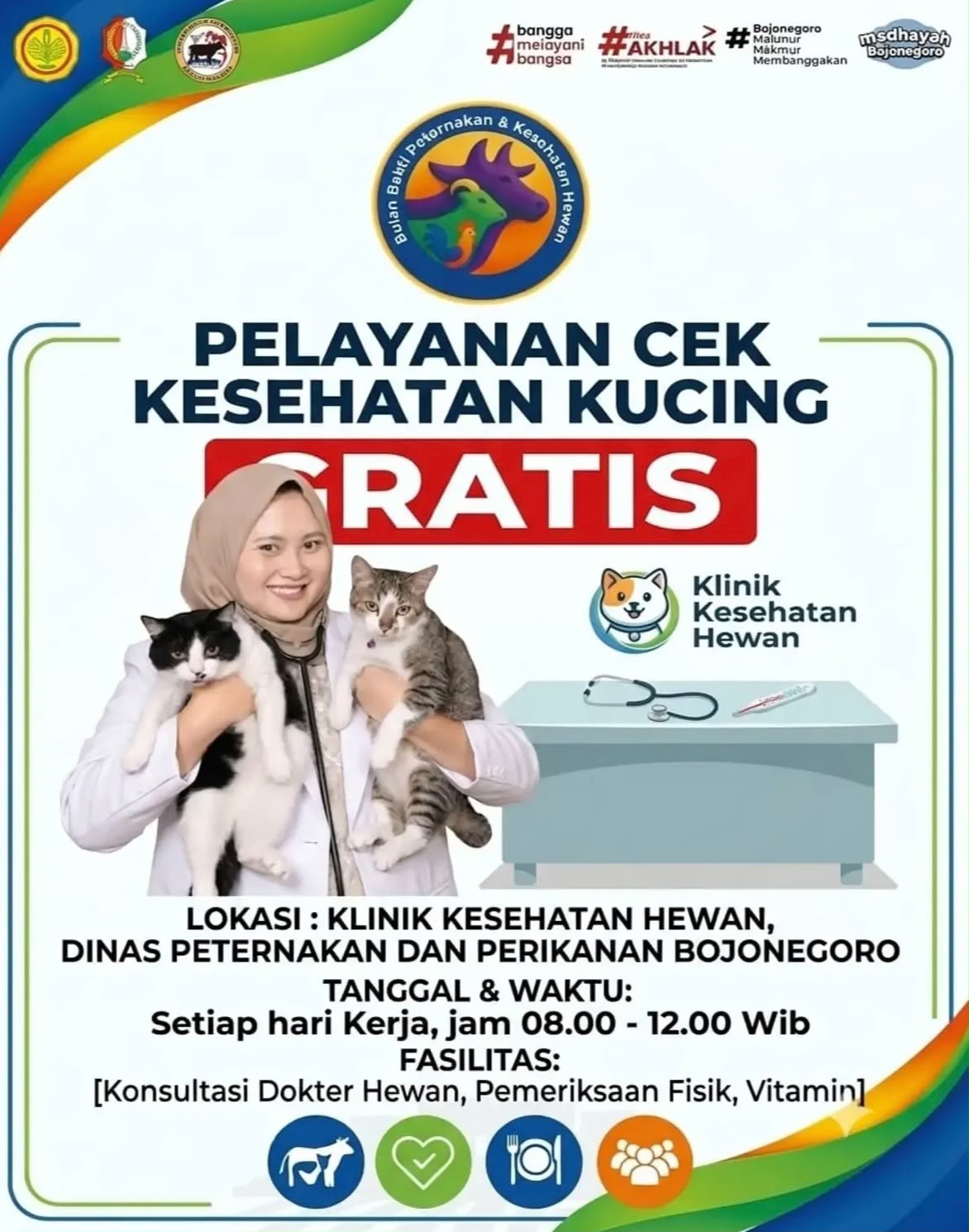 Pemkab Bojonegoro Gelar Cek Kesehatan Kucing Gratis Sepanjang Bulan Bakti Peternakan