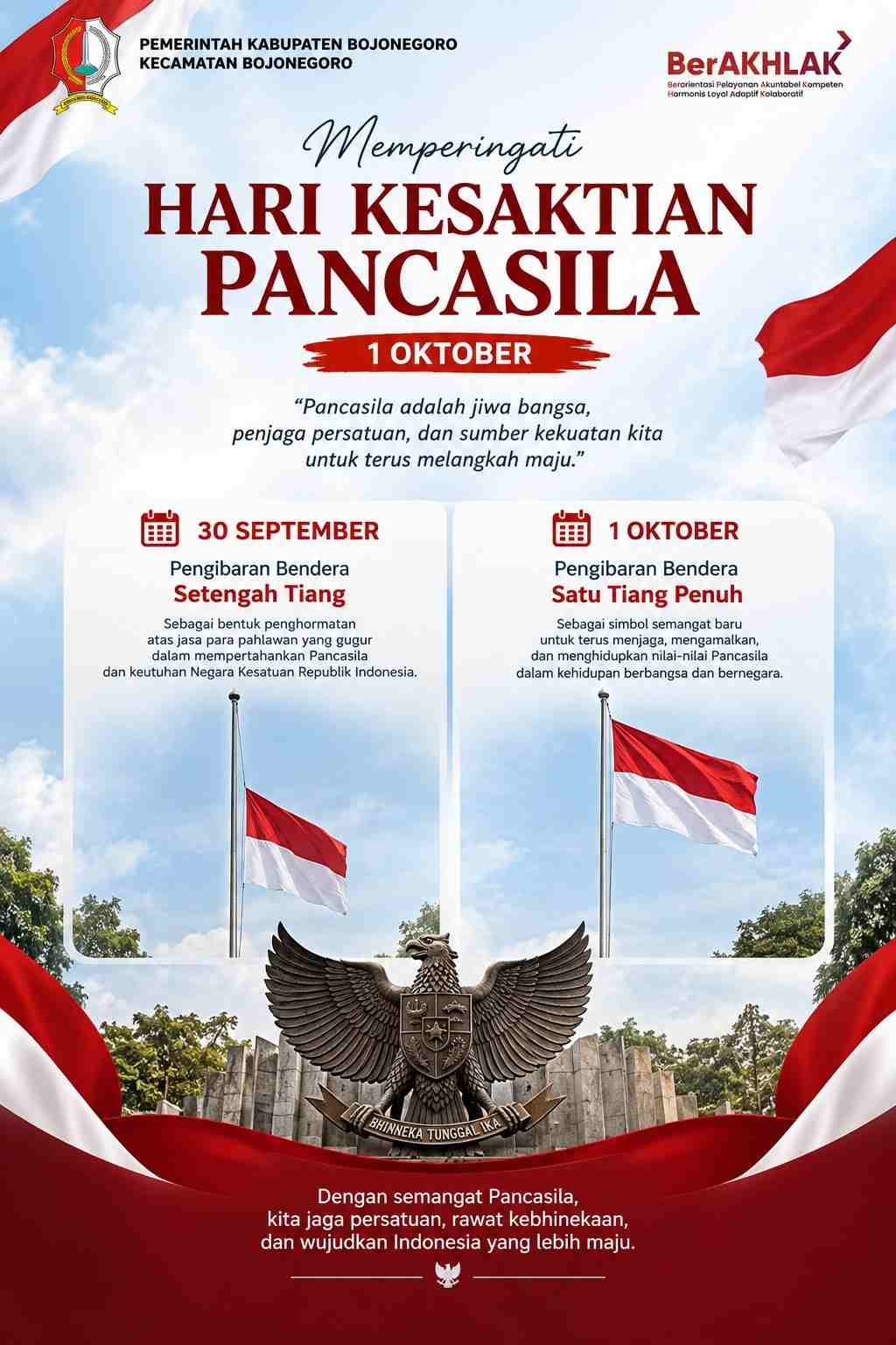Kecamatan Bojonegoro Peringati Hari Kesaktian Pancasila 1 Oktober 2026