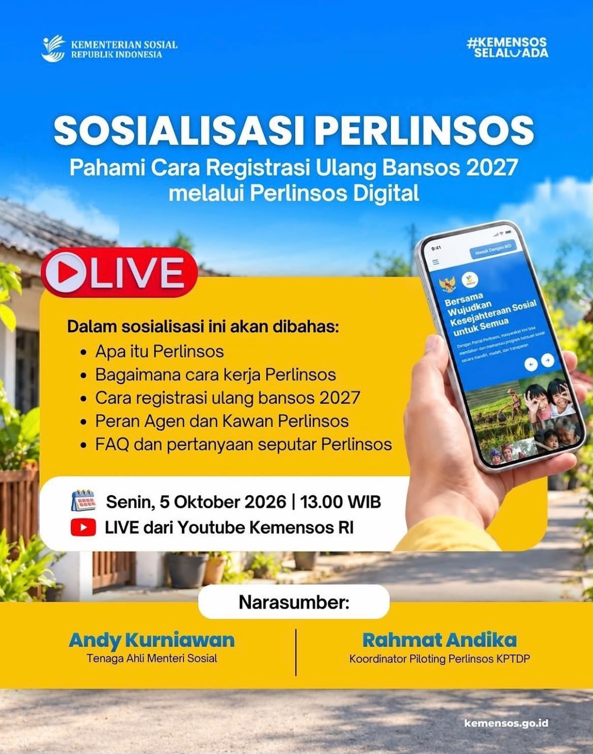 Kemensos Sosialisasikan Perlinsos Digital untuk Registrasi Ulang Bansos 2027