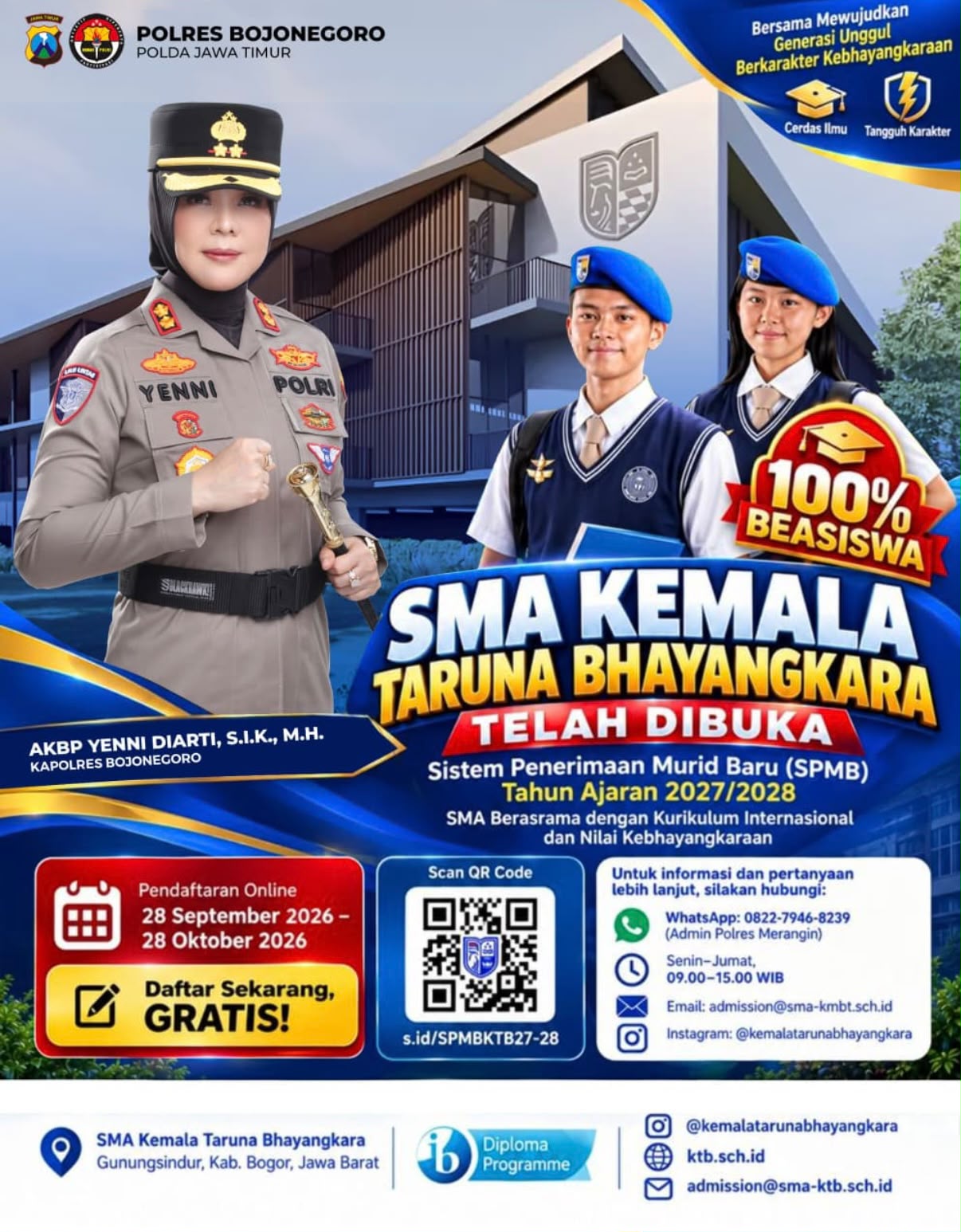 SMA Kemala Taruna Bhayangkara Buka Penerimaan Murid Baru Tahun Ajaran 2027/2028