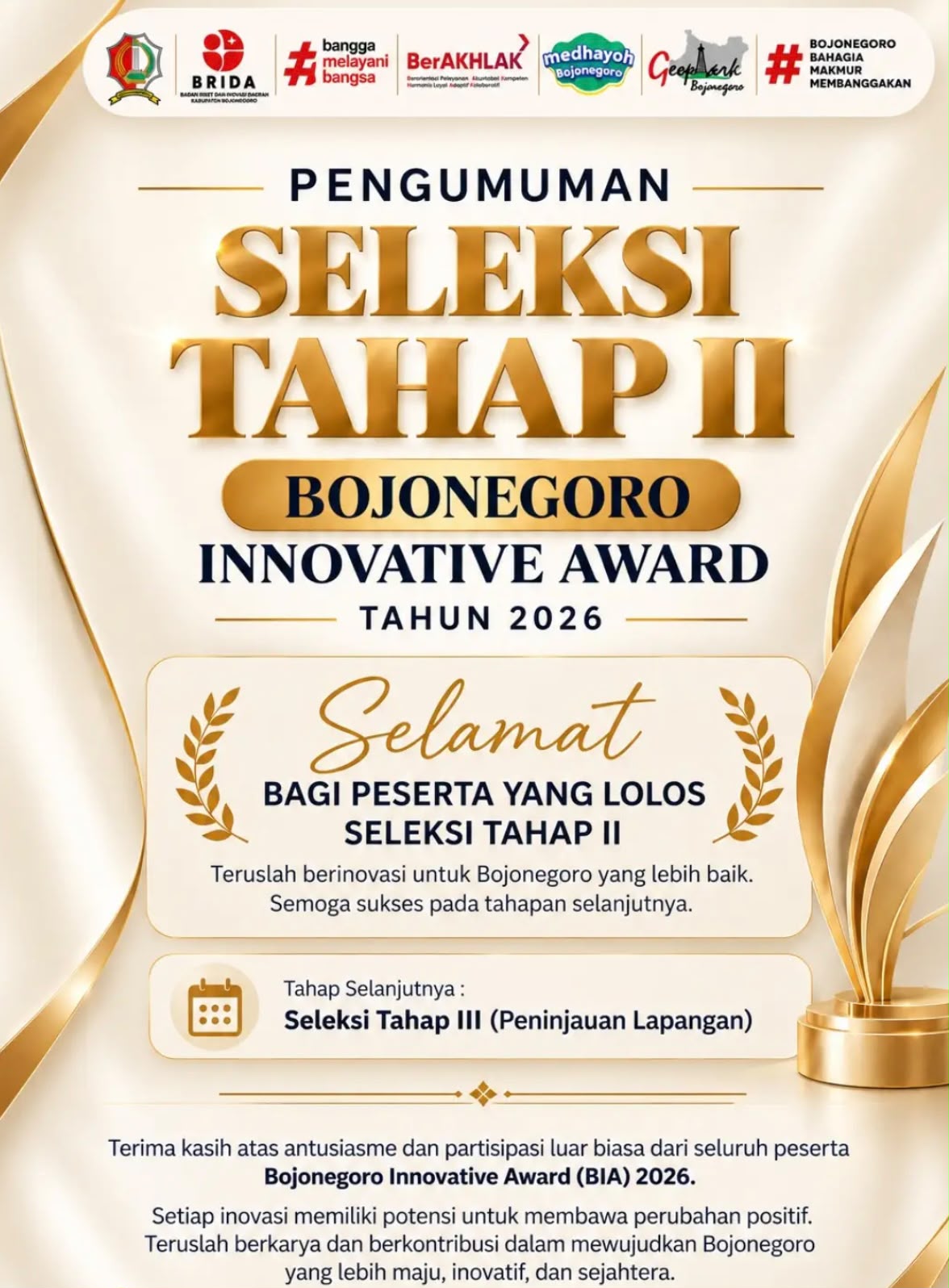 Lolos Tahap II BIA 2026, Kecamatan Bojonegoro Bersiap Hadapi Peninjauan Lapangan lewat SIDAK BOJO